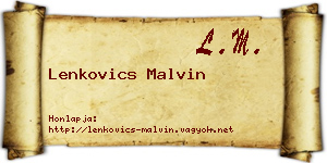 Lenkovics Malvin névjegykártya
